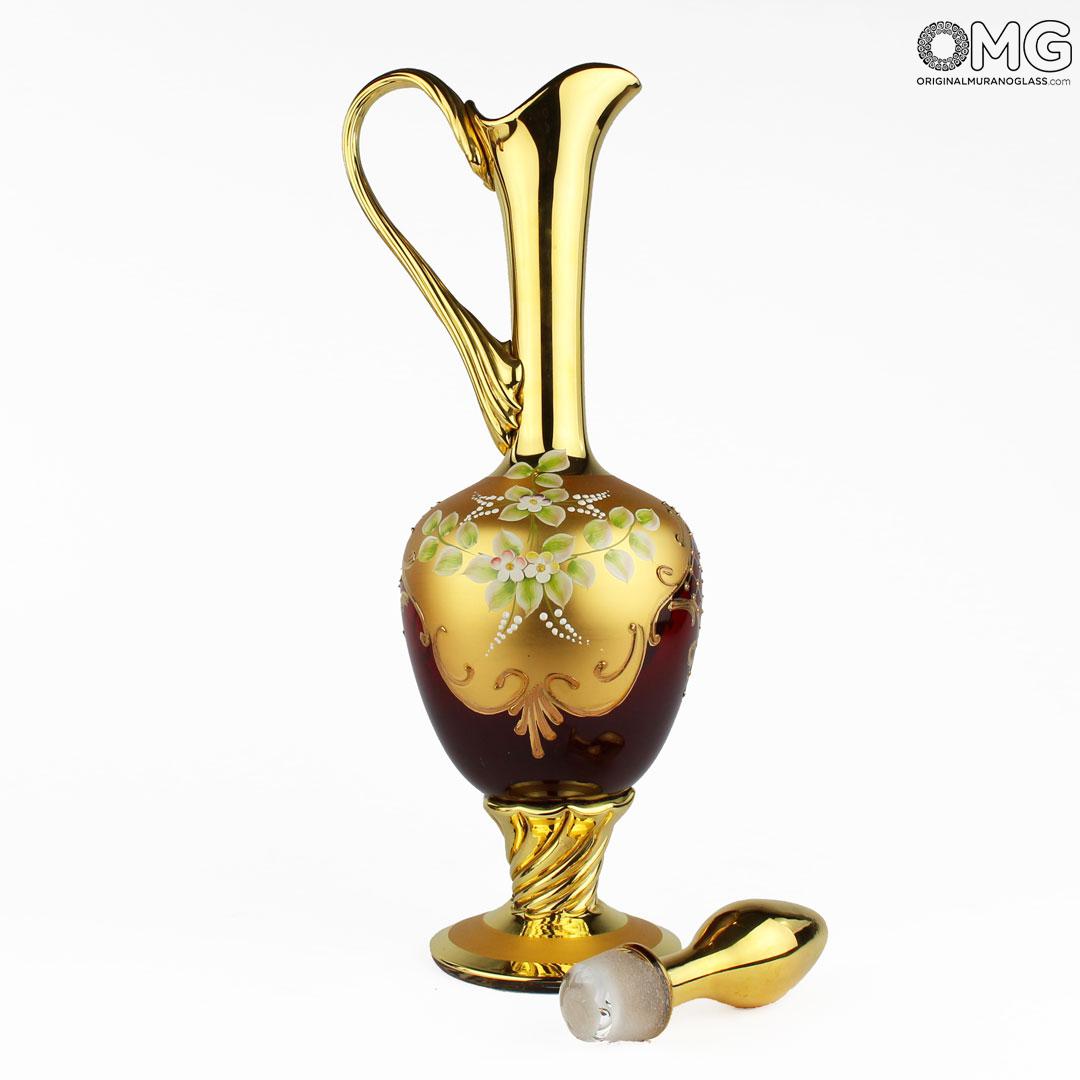 3394 ORIGINALMURANOGLASS Красный графин Trefuochi - муранское стекло OMG  см  - Вид №1