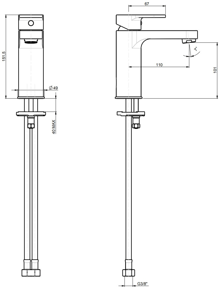 Rubinetterie Frattini Смеситель для раковины, однорычажный, сливной Fosca sun-id-1361821 - Вид №1