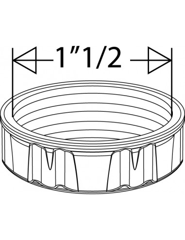012600 001 01  Гайка 1 "1/2 для сифона мойки, 40 x 49 мм, пластмасса, 2 шт. Valentin Белый  - Вид №2