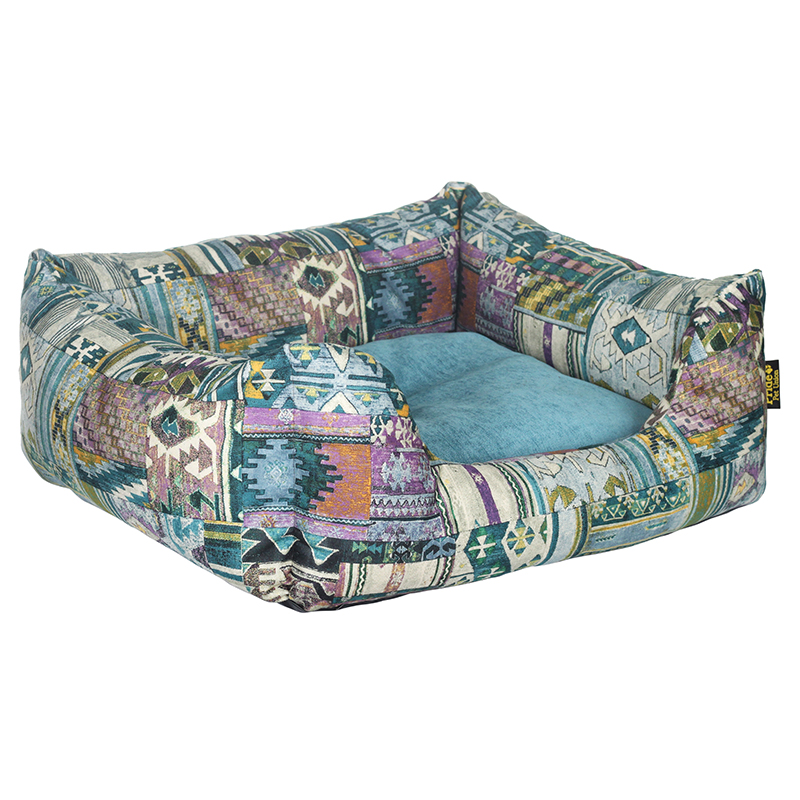 ПР0049675 Лежак для животных Этника 70х60х23см бирюзовый Pride 