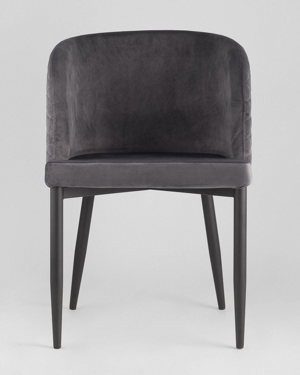 Стул с подлокотниками мягкий серый с черными металлическими ножками "Молли" STOOL GROUP ДИЗАЙНЕРСКИЕ 00-3881927 Серый  - Вид №1