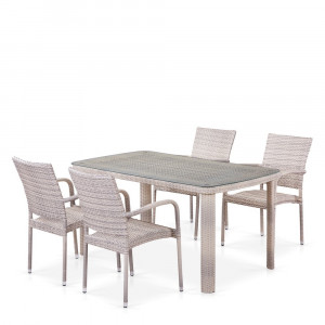 T51A/Y376-W85-150x85 4Pcs Комплект плетеной мебели Afina