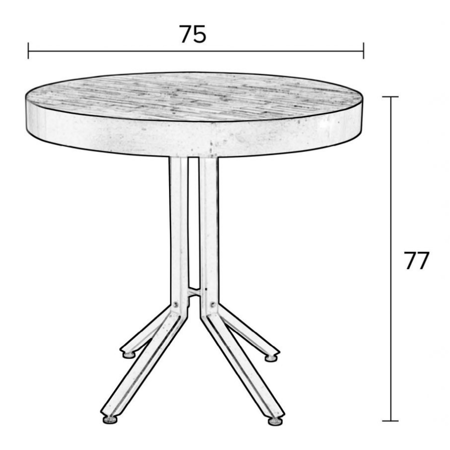 Стол Maze, круглый, черный White Label Living 2100084 - Вид №6