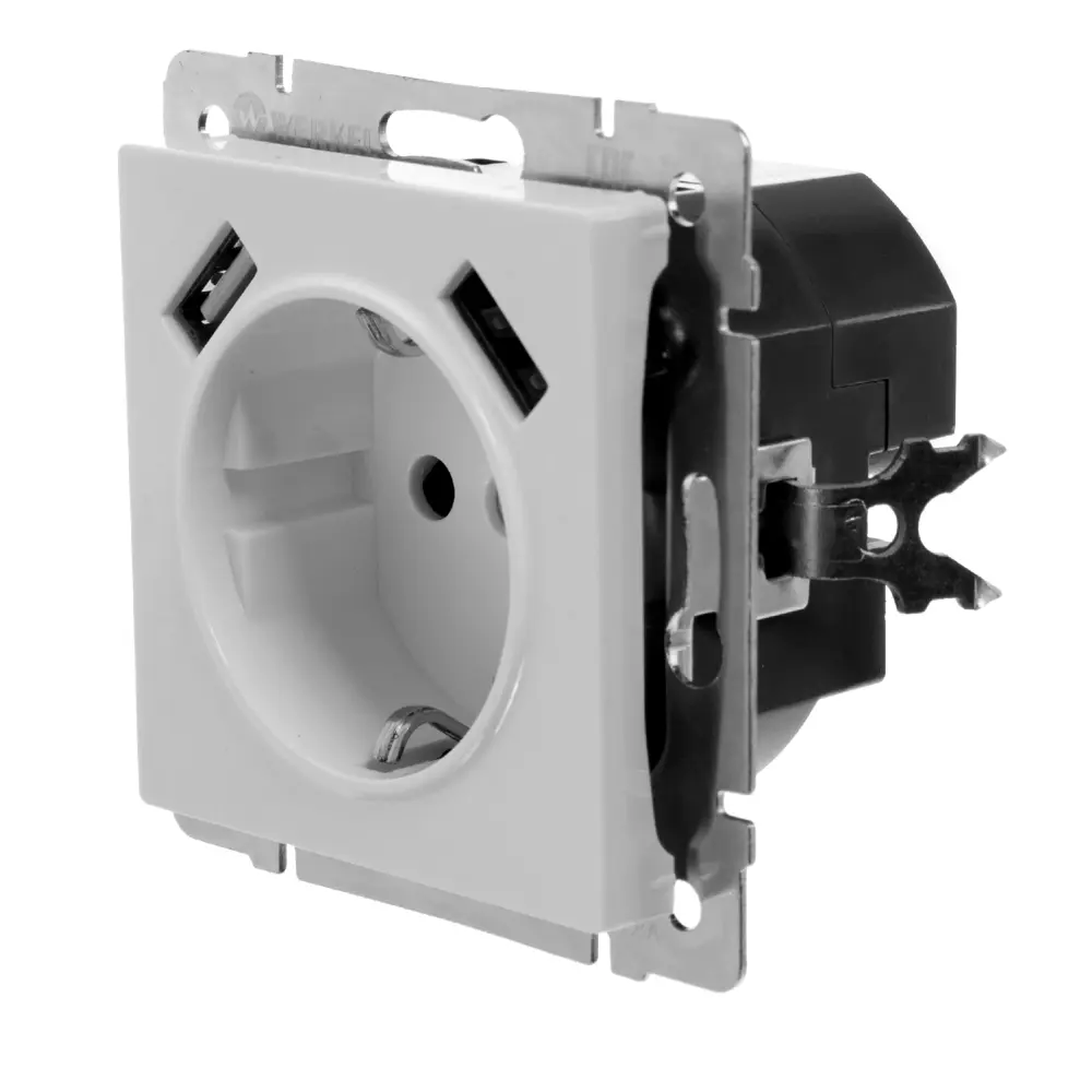 WERKEL Встраиваемая розетка с USB-портами и защитными шторками 17979121 Встраиваемые механизмы STLM-0009145 - Вид №2