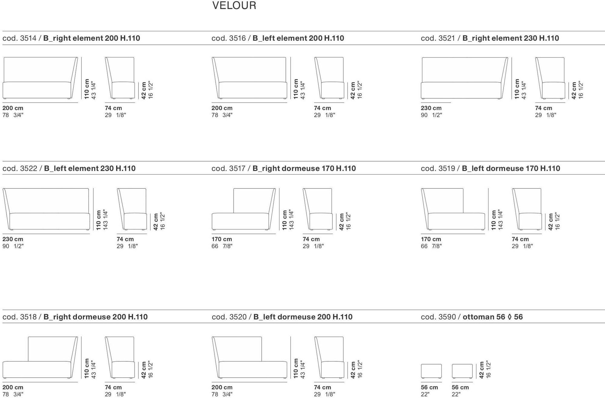 La Cividina Модульный диван на контракт Velour sun-id-1410658 - Вид №12