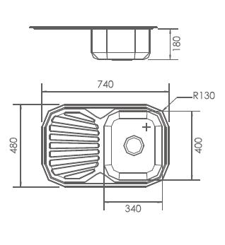 HBD4874 Кухонная мойка , сталь микродекор Haiba  - Вид №2