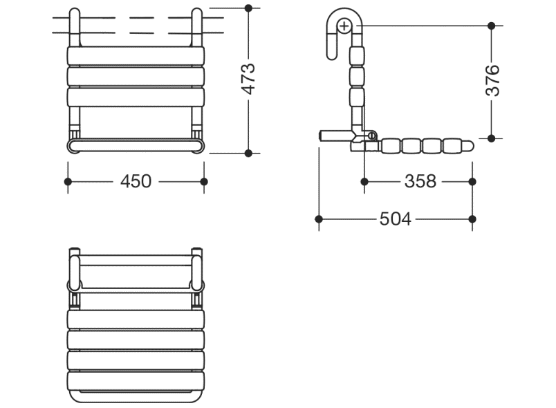 801.51B115 Подвесное сиденье, складное HEWI Edition matt | Polyamid  - Вид №5