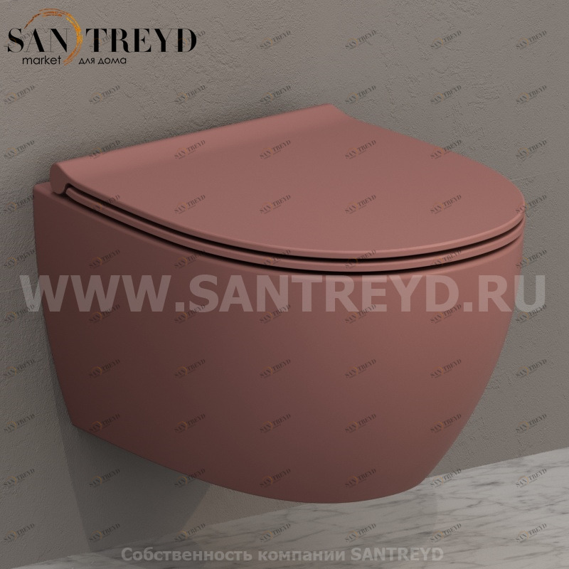 MDS04FR Подвесной унитаз настенный Розовый Ceramica Globo 4ALL Италия