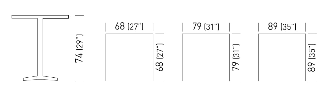 Квадратный алюминиевый стол со спицами GABER HUG SQUARE ARCH-00045289 - Вид №2