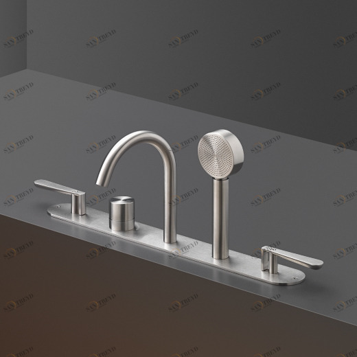 колесный диск установлен термостатический смеситель набор с носиком H. 190 мм </span>, двойная ручка и выдвижная круглые ручной душ диаметр 70 мм  LTZ35 CEADESIGN 