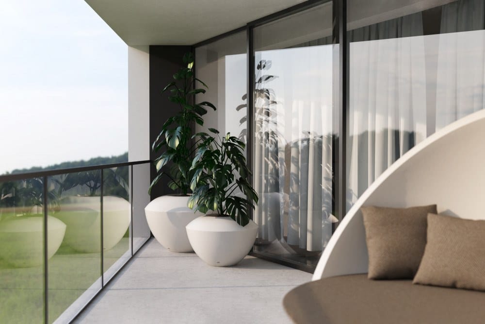 Круглый садовый горшок из стекловолокна GANSK SPIN ARCH-00106017 - Вид №1