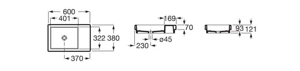 Прямоугольная фарфоровая столешница Roca Horizon ARCH-00110132 - Вид №3