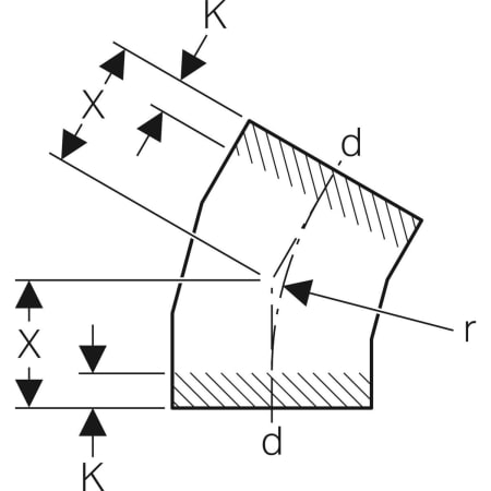 371.055.16.1 Отвод сегментный Geberit PE Geberit  - Вид №15