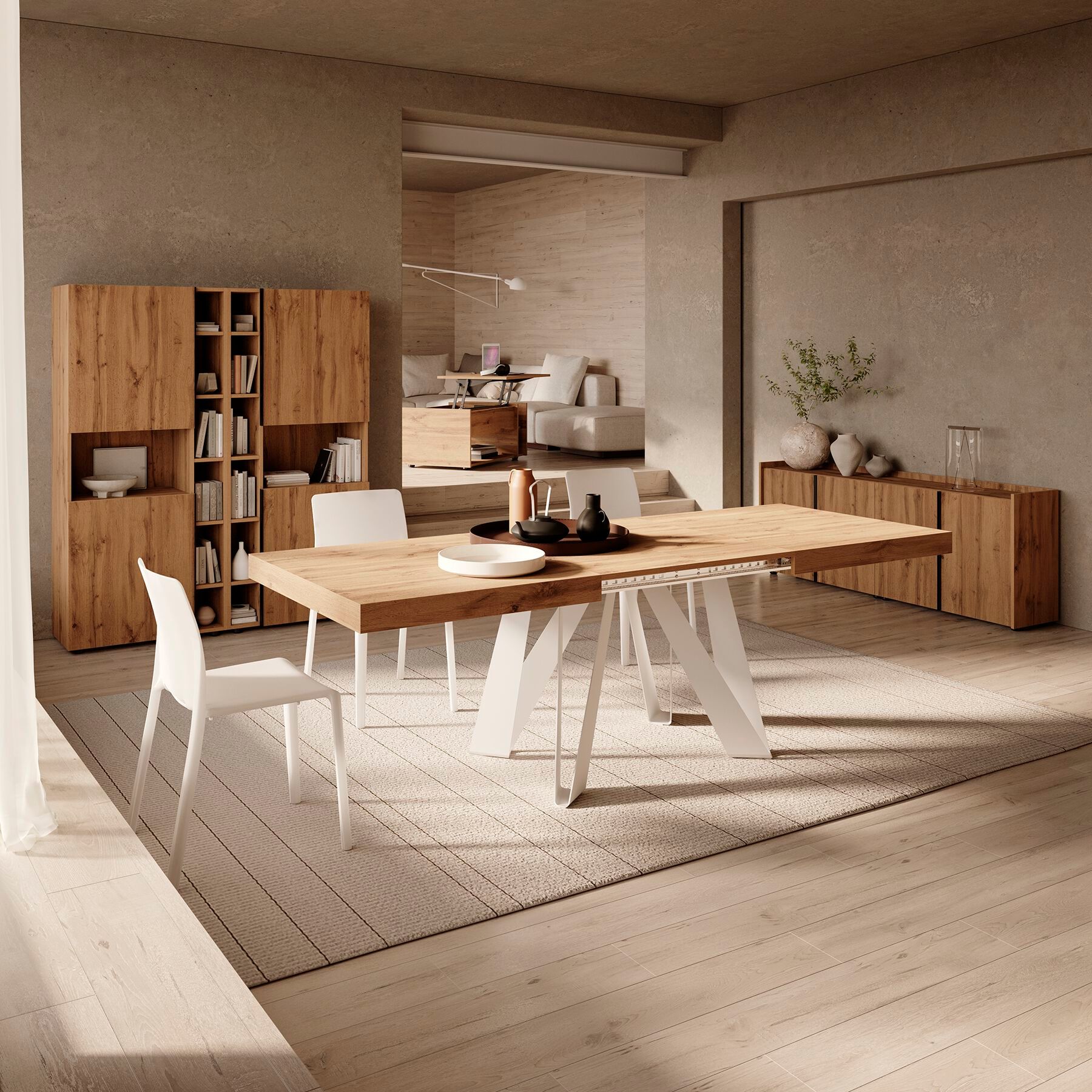 Выдвижной прямоугольный стол из железа с меламиновой столешницей Mobili Fiver ROMINA ARCH-00069646 - Вид №61