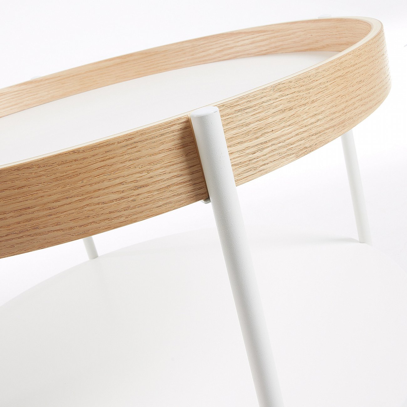 Столик сервировочный на колесиках белый 61 см Alban от La Forma LA FORMA ALBAN 344910 Бежевый;белый  - Вид №2