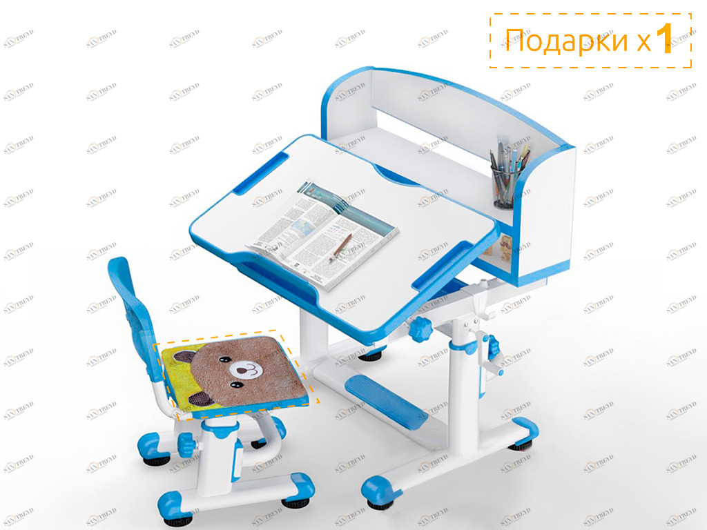 Стол детский со стулом голубой BD-10 Blue MEALUX EVO  00-3950463 Белый;голубой Santreyd 