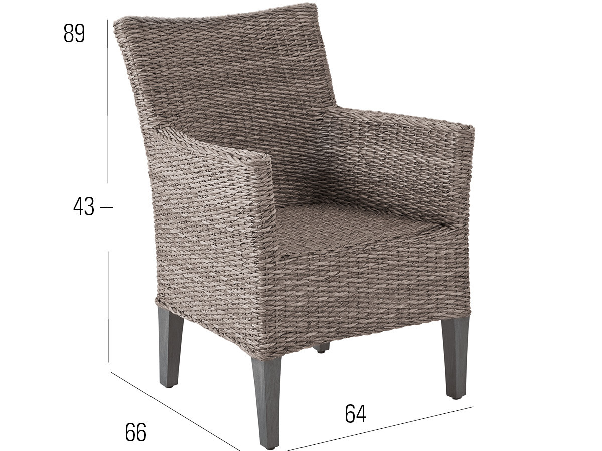 98.00.0876 Набор Madrigal twist oyster, 13 предметов, включая 6 кресел Madrigal oyster, 6 подушек для сидений (цвет на ваш выбор), 1x столик Crossleg Stone серый 220 × 100 Mbm  - Вид №1