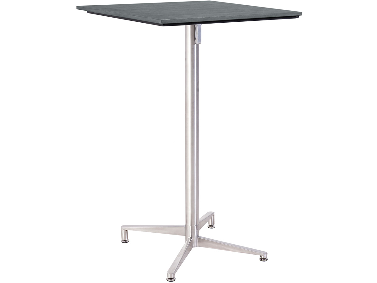 76.00.0076 Стол Victory высокий Tradition Resysta Stone серый 70 × 70 + высокая рама стола нержавеющая сталь складная Mbm