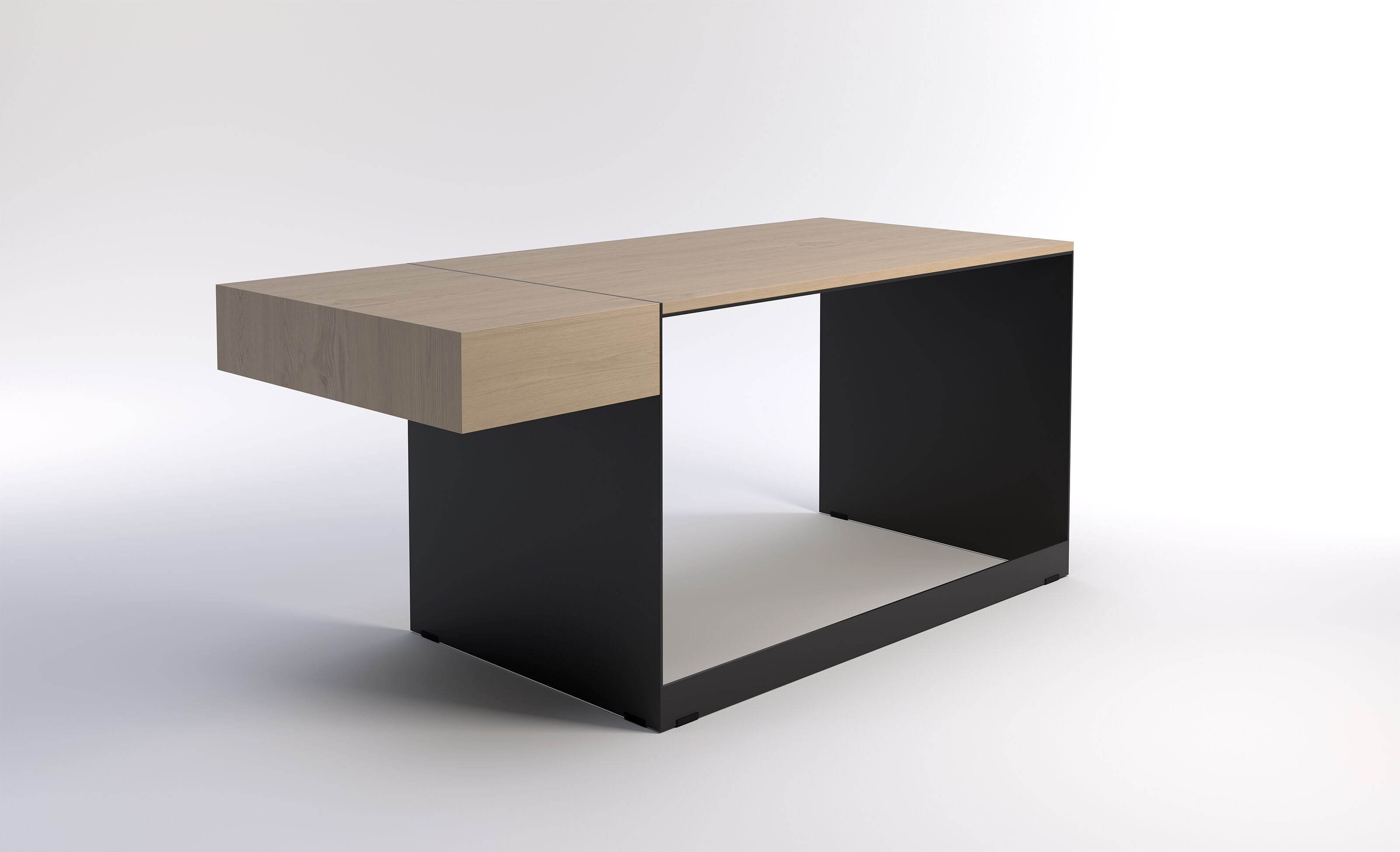 Прямоугольный стол с деревянной столешницей и ящиками Phase Design отдел ARCH-00059833 - Вид №4