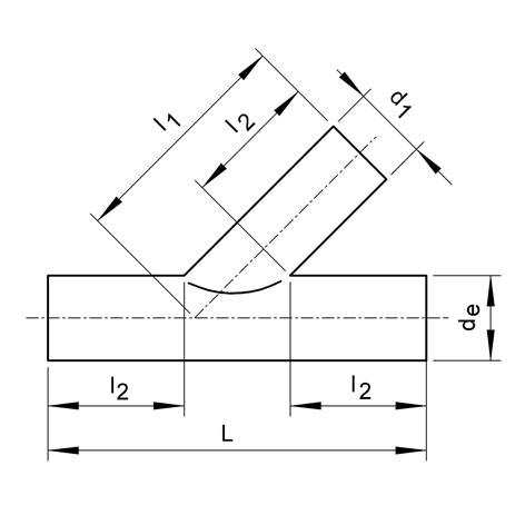 SANIT 72109135050063 Отделение 45 °, PE 100, SDR 11, Уменьшенный сварные  - Вид №1