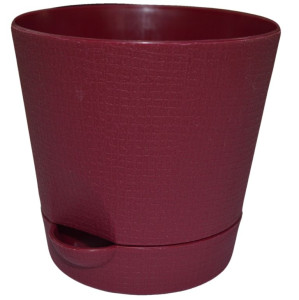 201-10 Горшок д/цветов с поддоном Le Parterre d=9.5 0.35л. бордо Цветочная коллекция