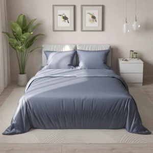 Комплект постельного белья НТК Евро в насыщенном синем цвете 89404955