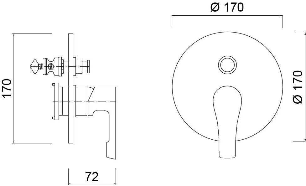 Rubinetteria Giulini Смеситель для душа внешний с тарелкой Ego F5762bx-ep - Вид №1