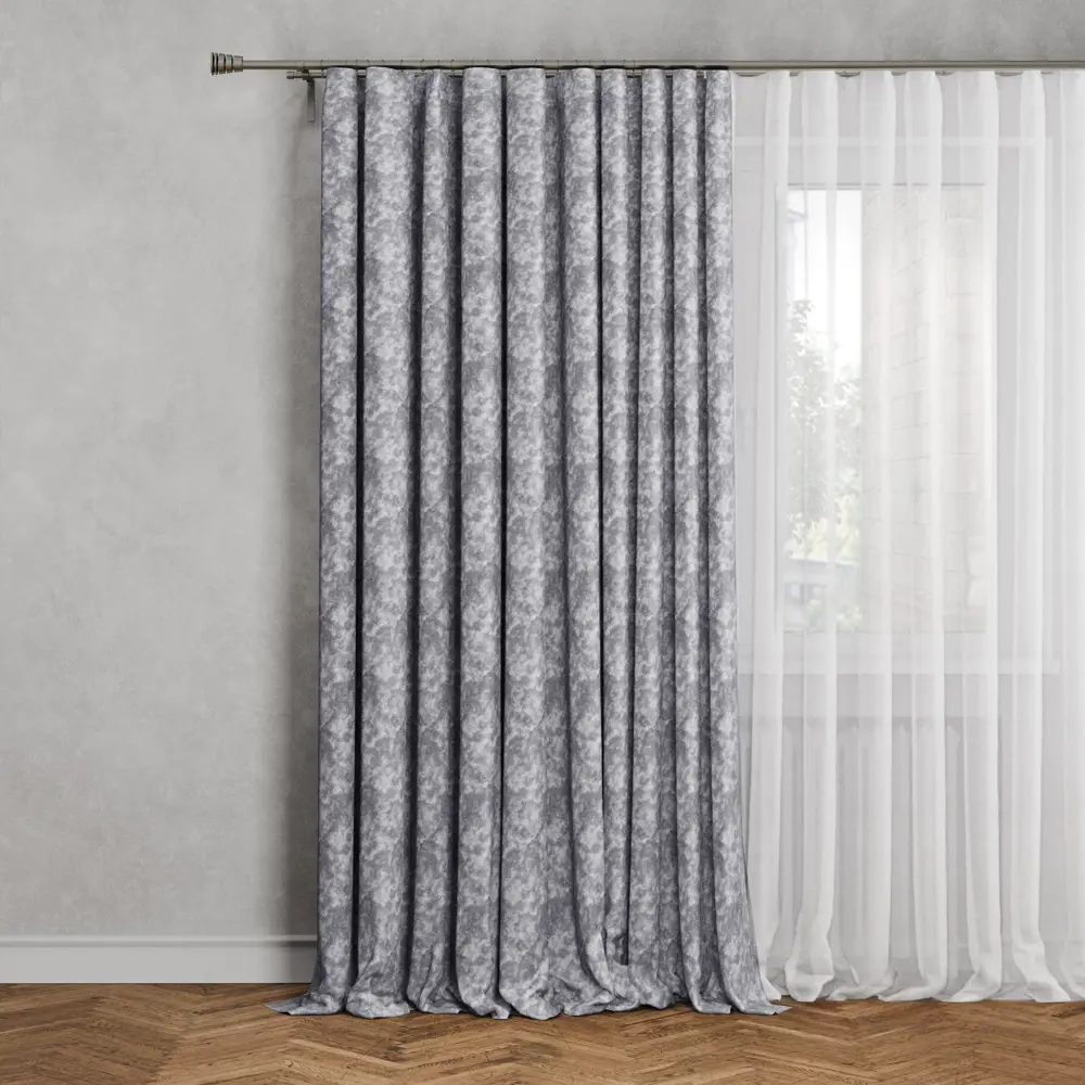 Штора на ленте Loft 160x280 см цвет серый MIAMOZA STLM-2072276