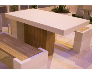 Прямоугольный садовый стол из камня Лечче