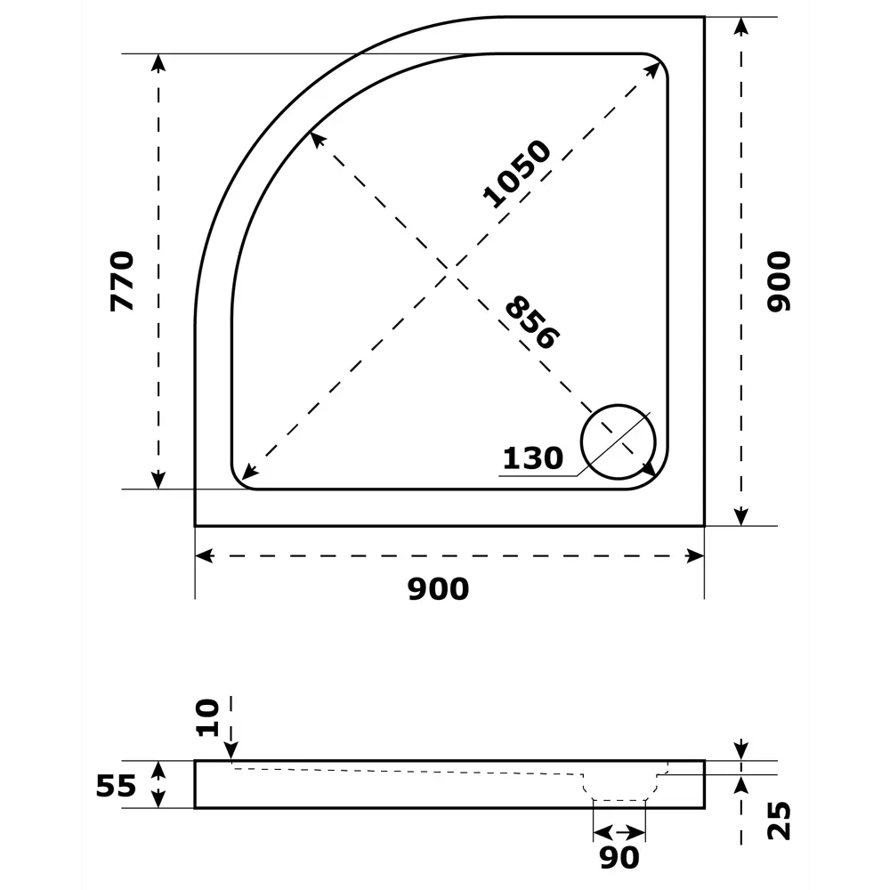 Душевой поддон SENSEA Slim для угловой установки 90×90 см 82677819 STLM-0033837 - Вид №2