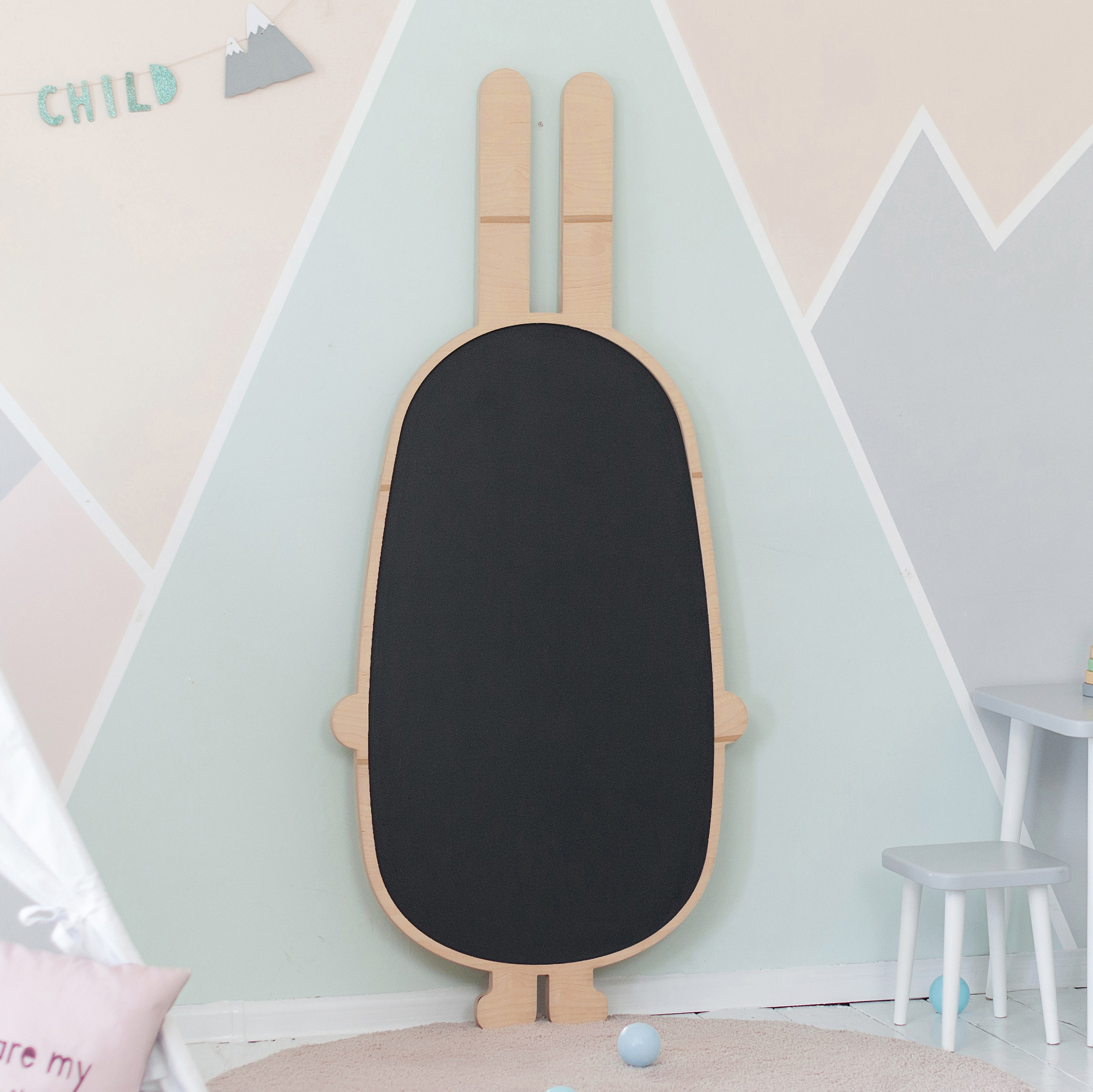 Грифельная доска натуральное дерево "Заяц" ЗАЯЦ  00-3859364 Бежевый Santreyd  - Вид №1