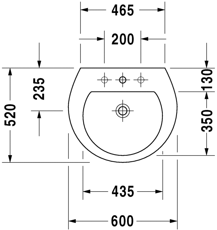2621600000 Подвесная раковина настенная овальная Duravit Darling New - Вид №3