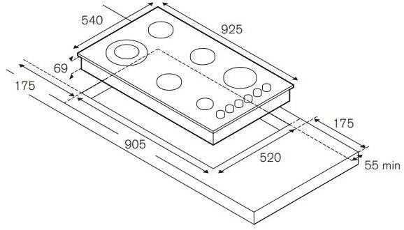 Bertazzoni Встроенная газовая плита Professional Qb36 6 00 x - Вид №1