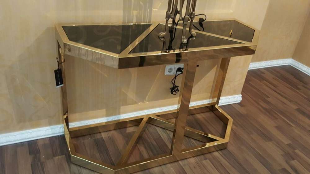 Консоль золотая с черной столешницей Benoit от Eichholtz EICHHOLTZ EICHHOLTZ 060964 Золото  - Вид №2