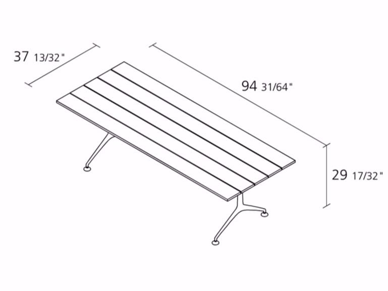 Алюминиевый и деревянный прямоугольный садовый стол Alias Tech Wood ARCH-00124613 - Вид №2