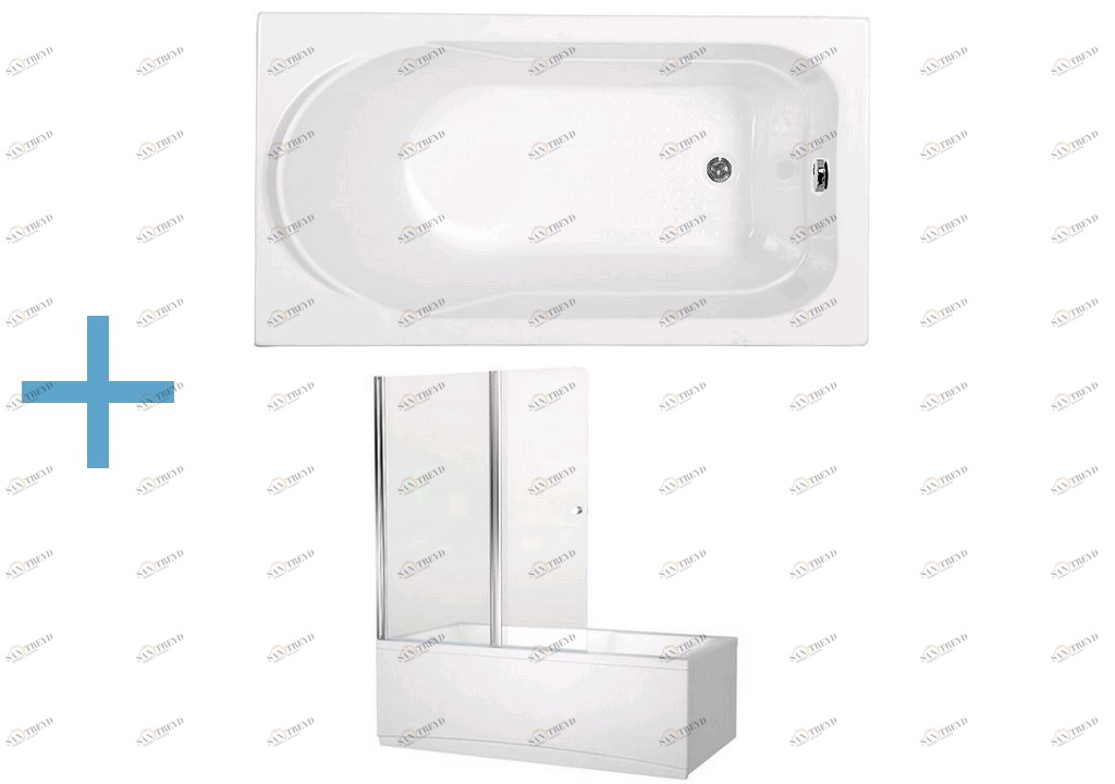 Акриловая ванна Aquanet West 140x70 (+ шторка Aquanet Alfa 4 NF6222-pivot) 0020405200196049