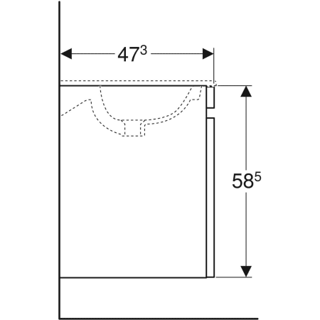 869560000 Шкафчик для встраиваемой раковины Geberit Renova Plan, с одним выдвижным и одним внутренним выдвижным ящиком Geberit  - Вид №32