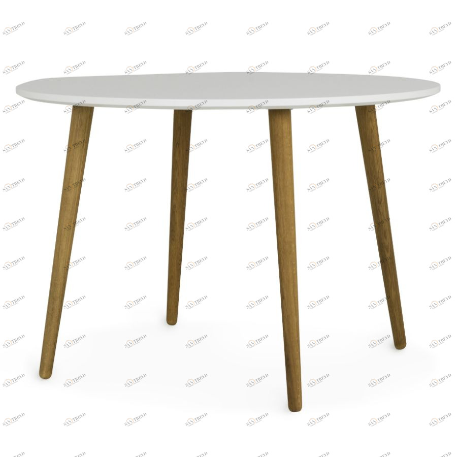 Стол обеденный, круглый,  Tenzo Dot, дуб, Ø110 см, белый 1685001