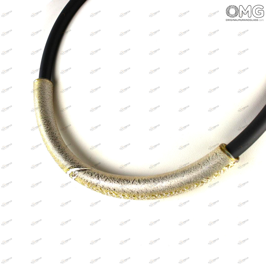 4427 ORIGINALMURANOGLASS Колье Дениз Серебристое - муранское стекло OMG 21 см 