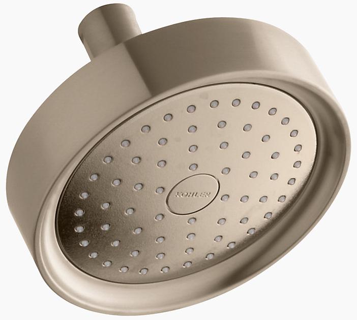 KOHLER Однофункциональная настенная душевая лейка Purist 2,5 галлона в минуту с технологией всасывания воздуха Katalyst K-965-AK-BV 