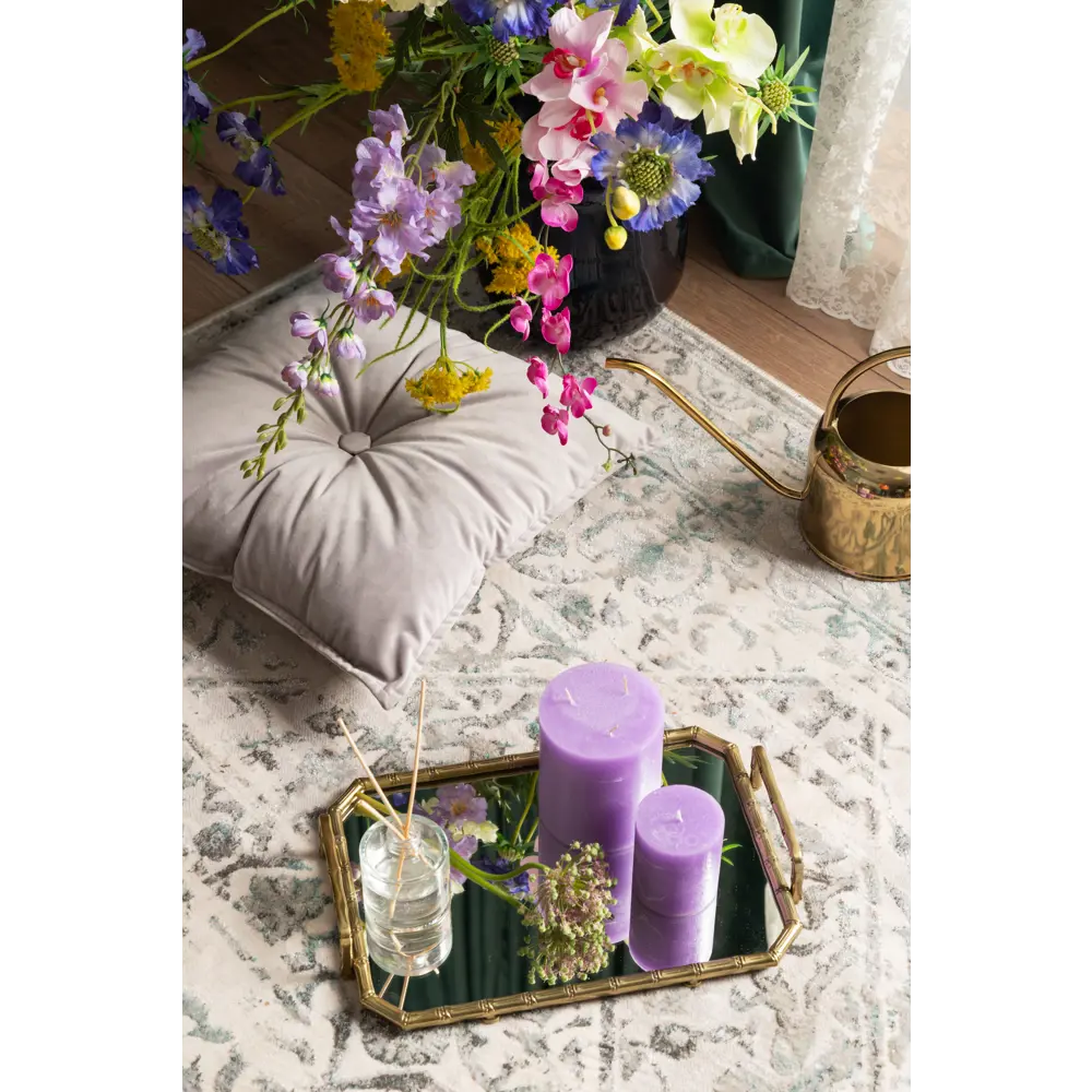 Подушка с пуговицей Бархат 43x43 см цвет серый LINEN WAY STLM-2091906 - Вид №4
