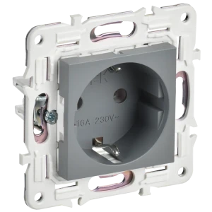 91924999 Розетка встраиваемая Iek Skandy SK-R11-16-K03 с заземлением цвет серый STLM-1440756