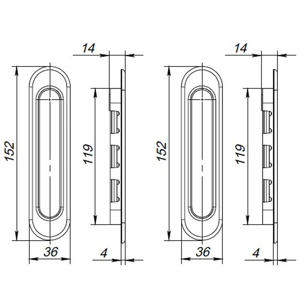 Ручки д/раздвиж. дв. Soft LINE SL-010 CP PUNTO STLM-2083724 - Вид №3