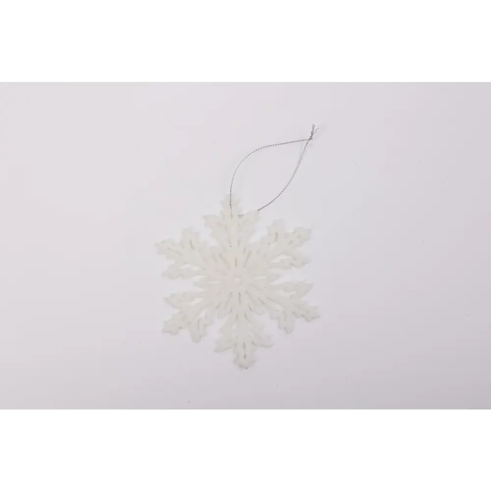 Елочная игрушка Снежинка KREAFORTA 12x1.5 см белый STLM-2212265