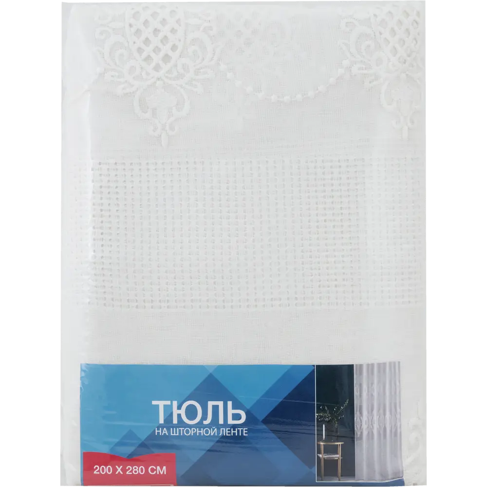 Тюль на ленте Вензель-Кружево 200x280 см цвет белый GARDEN STLM-2095150 - Вид №6