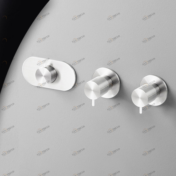 Термостат для душа глянцевая сталь с белой ручкой Toki Radomonte TKI55LCIL21