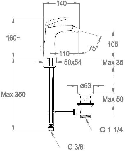 Fir Italia Смеситель для биде, однорычажный, настольный Synergy open 93 9321011 - Вид №1