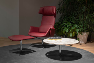 Круглый мраморный журнальный столик со спицами