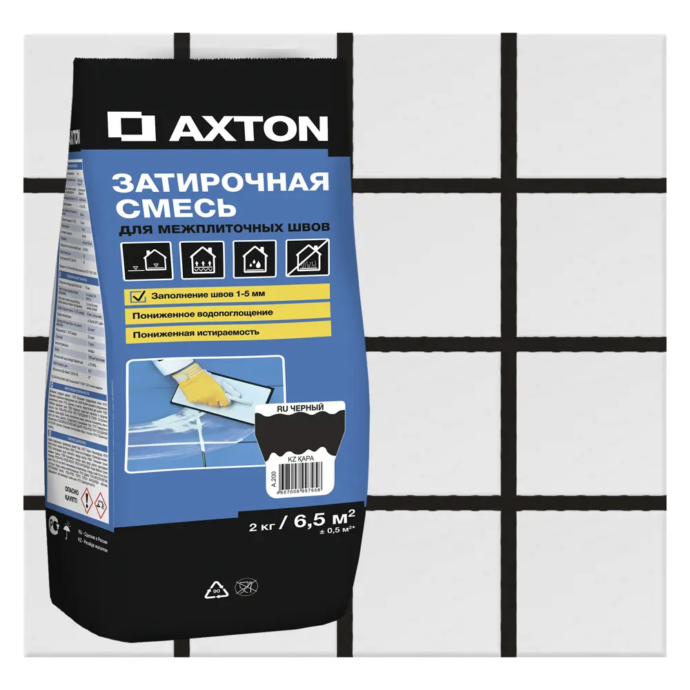 Затирка цементная Axton А.200 цвет чёрный 2 кг Без серии STLM-2144897
