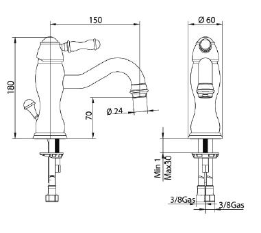 852120JJ00 Смеситель Bandini Antico Santreyd - Вид №1